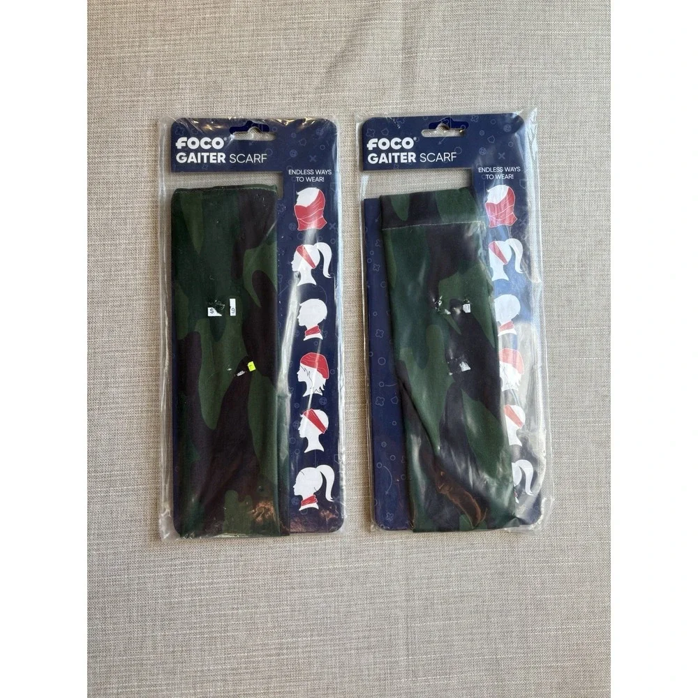 LOT OF 4 - FOCO Lightweight Camo Gaiter Scarf -‎ Hunting - Fishing - Everday Use